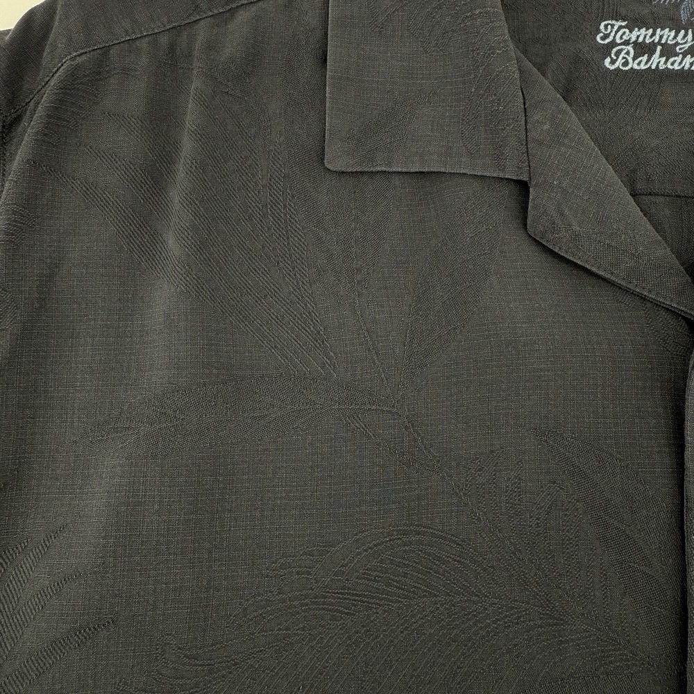 Tommy Bahama Shirt Men's Large Black Rock Star Island Style Hula Girl 100% Silk - Picture 2 of 12